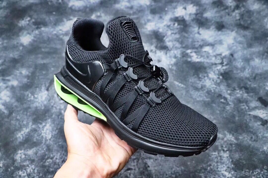 Nike Shox Gravity Black Green Shoes - Click Image to Close